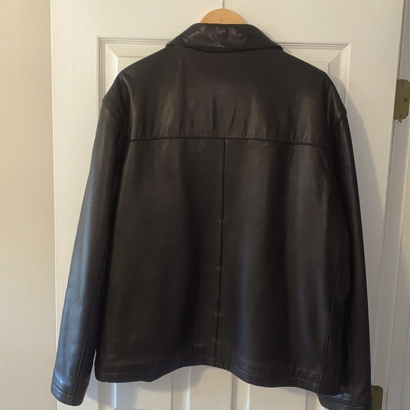 MENS DOCKERS BLACK LEATHER JACKET - Picture 3 of 7